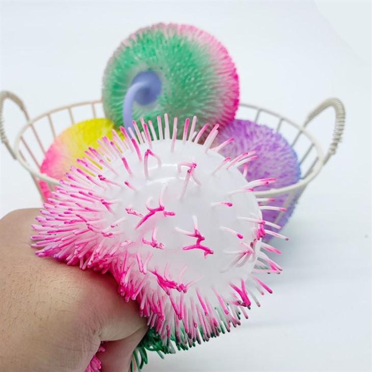 Promotion Colorful Spiky Stress Squeeze Balls With Led