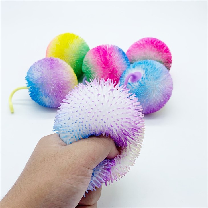 Promotion Colorful Spiky Stress Squeeze Balls With Led